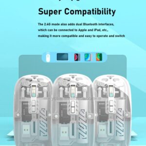 M-10A Transparent Wireless + Bluetooth Dual Mode Rechargeable Mouse
