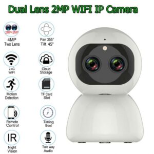 WiFi Security Camera Dual-Lens Indoor Surveillance IP Camera 1080P