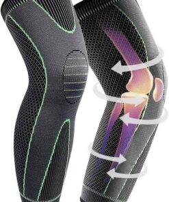 Compression Knee Support Sleeve – Spring and Silicone Brace for Sports and Arthritis