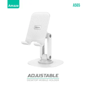 Amaze A565 Adjustable Desktop Mobile Holder – White – BIS Amaze A565 Adjustable Desktop Mobile Holder – White – BIS