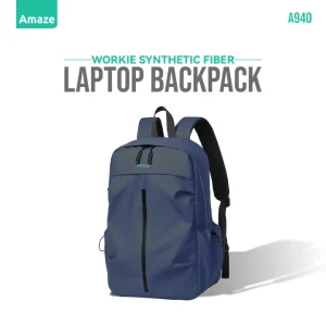 Amaze A940 Workie Synthetic Fiber Laptop Backpack – Blue – BIS Amaze A940 Workie Synthetic Fiber Laptop Backpack – Blue – BIS