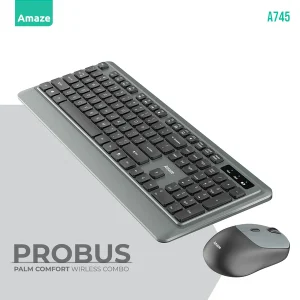 Amaze A745 Probus Palm Comfort Wireless Keyboard & Mouse Combo – Black – BIS Amaze A745 Probus Palm Comfort Wireless Keyboard & Mouse Combo – Black – BIS