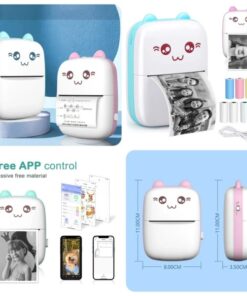 Mini Thermal Printer – Pocket-Sized, USB Rechargeable, Portable Printer (Random Color)