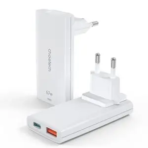 Choetech 67W Dual-Port Portable GaN Adapter – PD6011 – EU Plug – White – GC