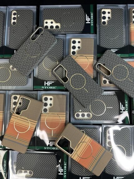 Premium Carbon Textured Alloy MagSafe Back Case For Samsung Galaxy Models Best Price in Pakistan